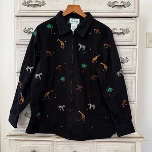 The Quacker Factory Africa Wildlife Embroidered Jacket